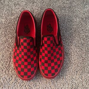 Black and red checkered vans